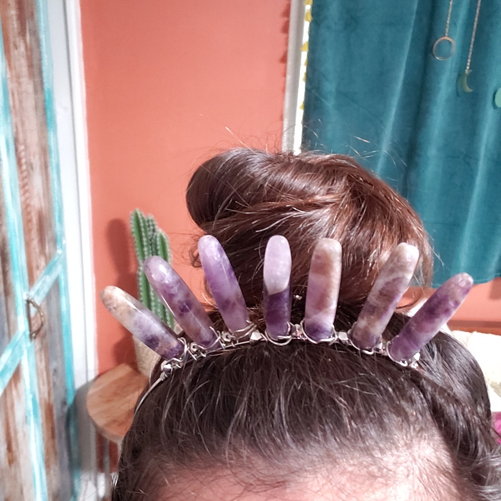 Amethyst wire wrap crown